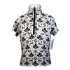 Kerrits Kids 'Summer Ride Ice Fil' Short Sleeve Shirt in White/Brown Horses - Children's XS