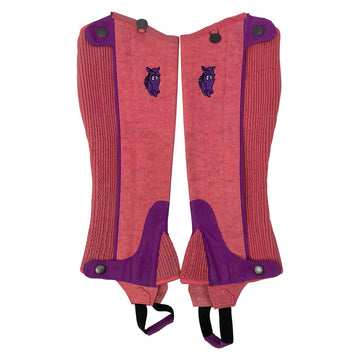 Ovation Stretch Ribbed Half Chaps in Pink/Purple