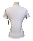 Cavalleria Toscana Perforated Striped Jersey Short Sleeve Training Shirt in Rose/White