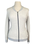 Two Bits Equestrian The Herringbone Full Zip in Cream
