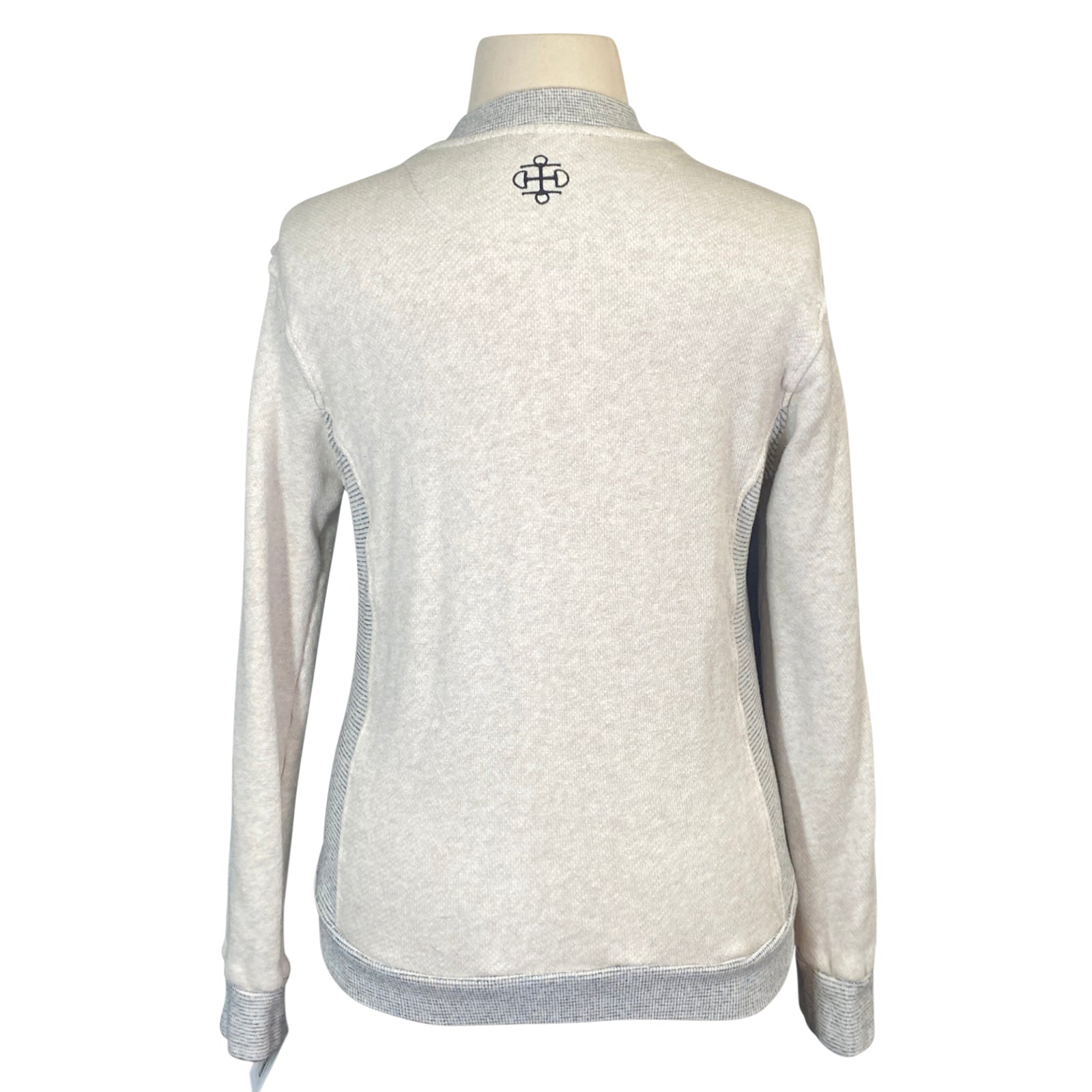 Two Bits Equestrian The Herringbone Full Zip in Cream