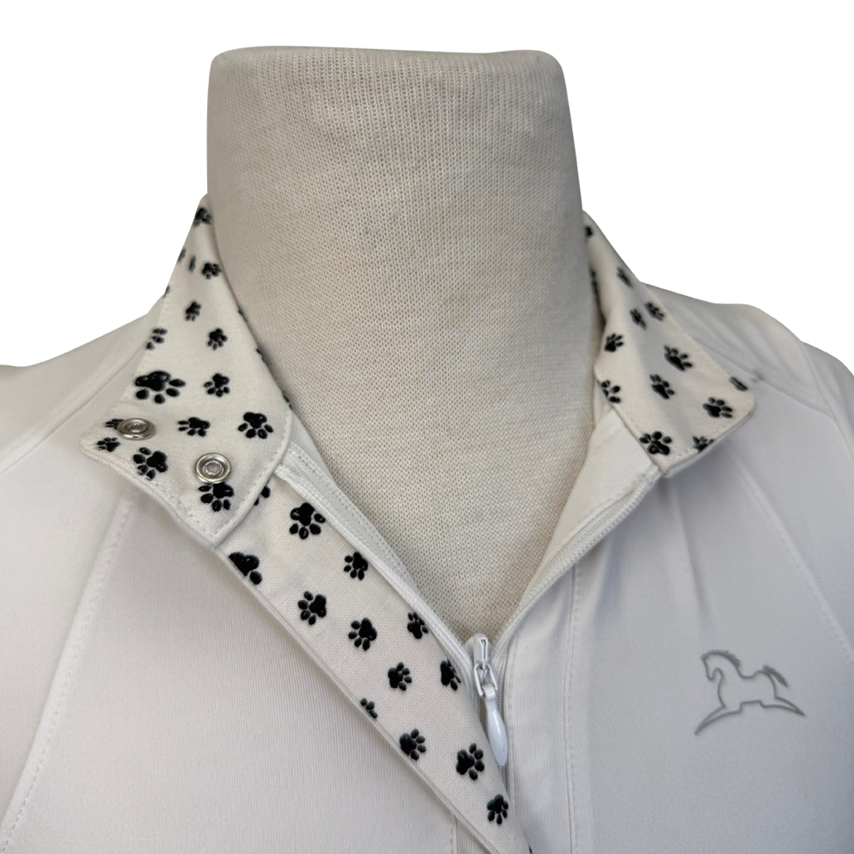 RJ Classics 'Maddie' Show Shirt in White/Paw Prints - Children's XS