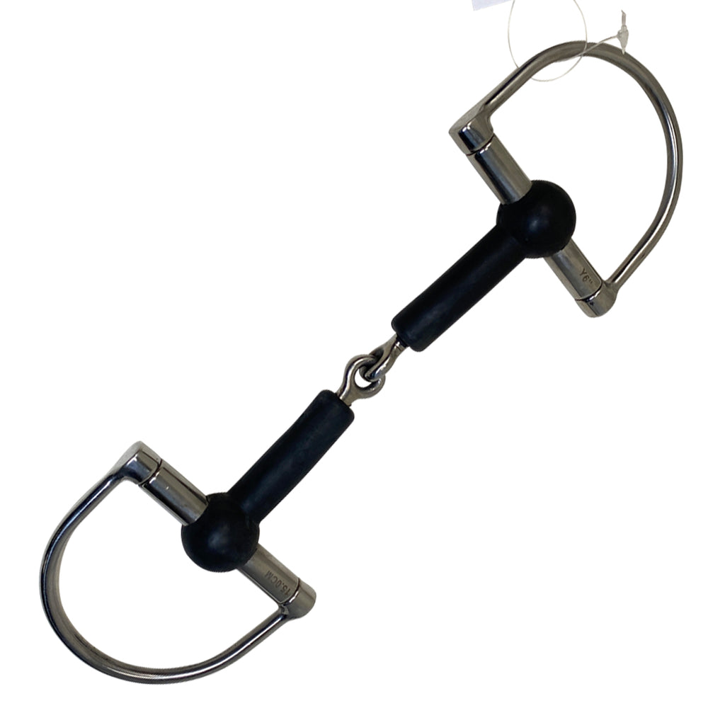 Rubber Mouth Dee Ring Snaffle Bit in Steel