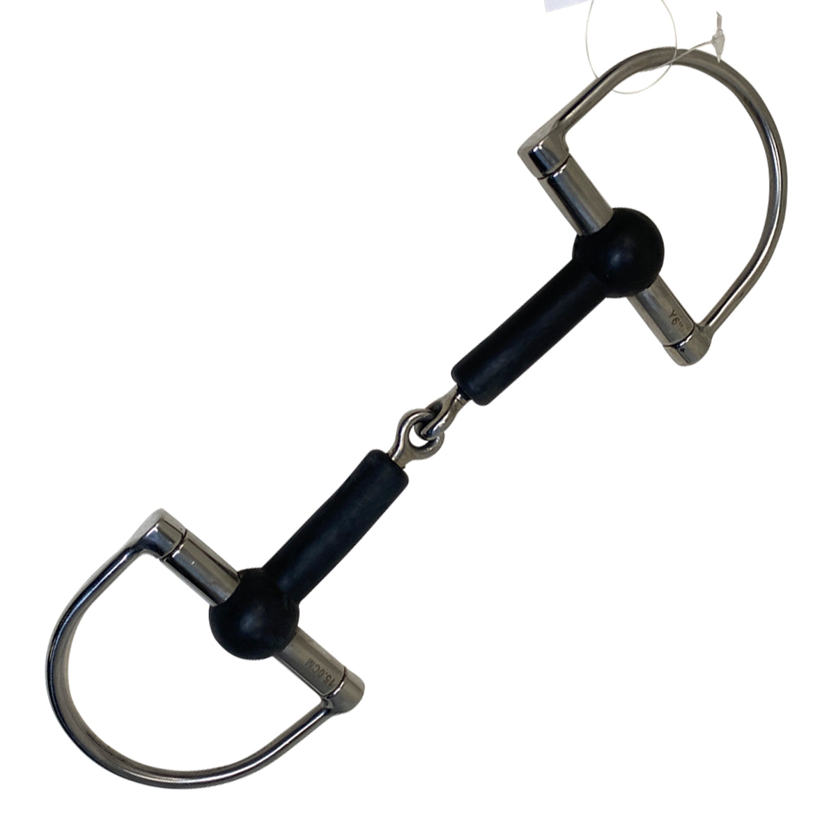 Rubber Mouth Dee Ring Snaffle Bit in Steel