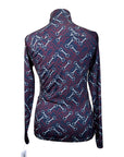 Ariat 1/4 Zip Baselayer in Navy/Red &amp; White Bits
