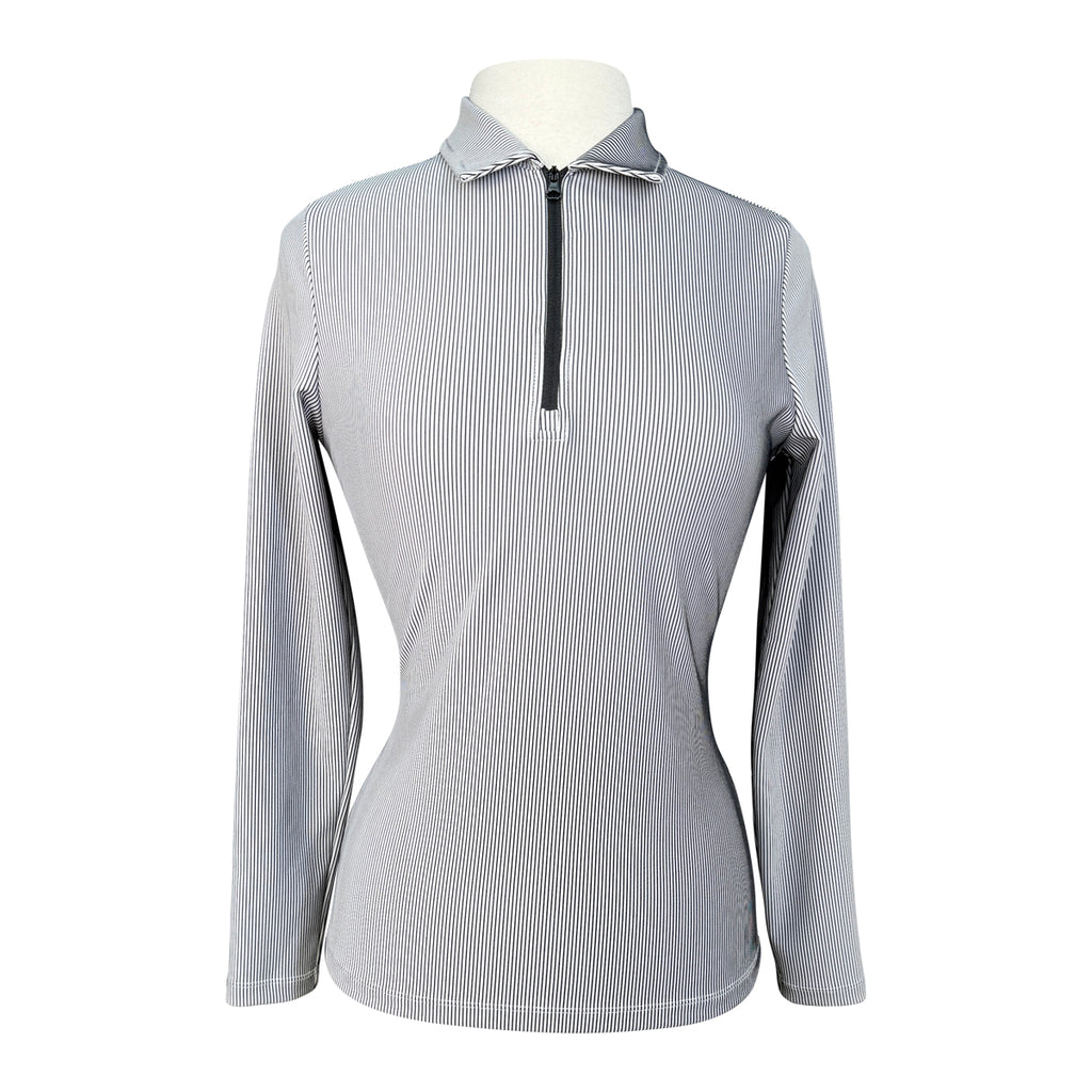 Goode Rider 'Ideal' Long Sleeve 1/2 Zip Shirt in Grey Loops