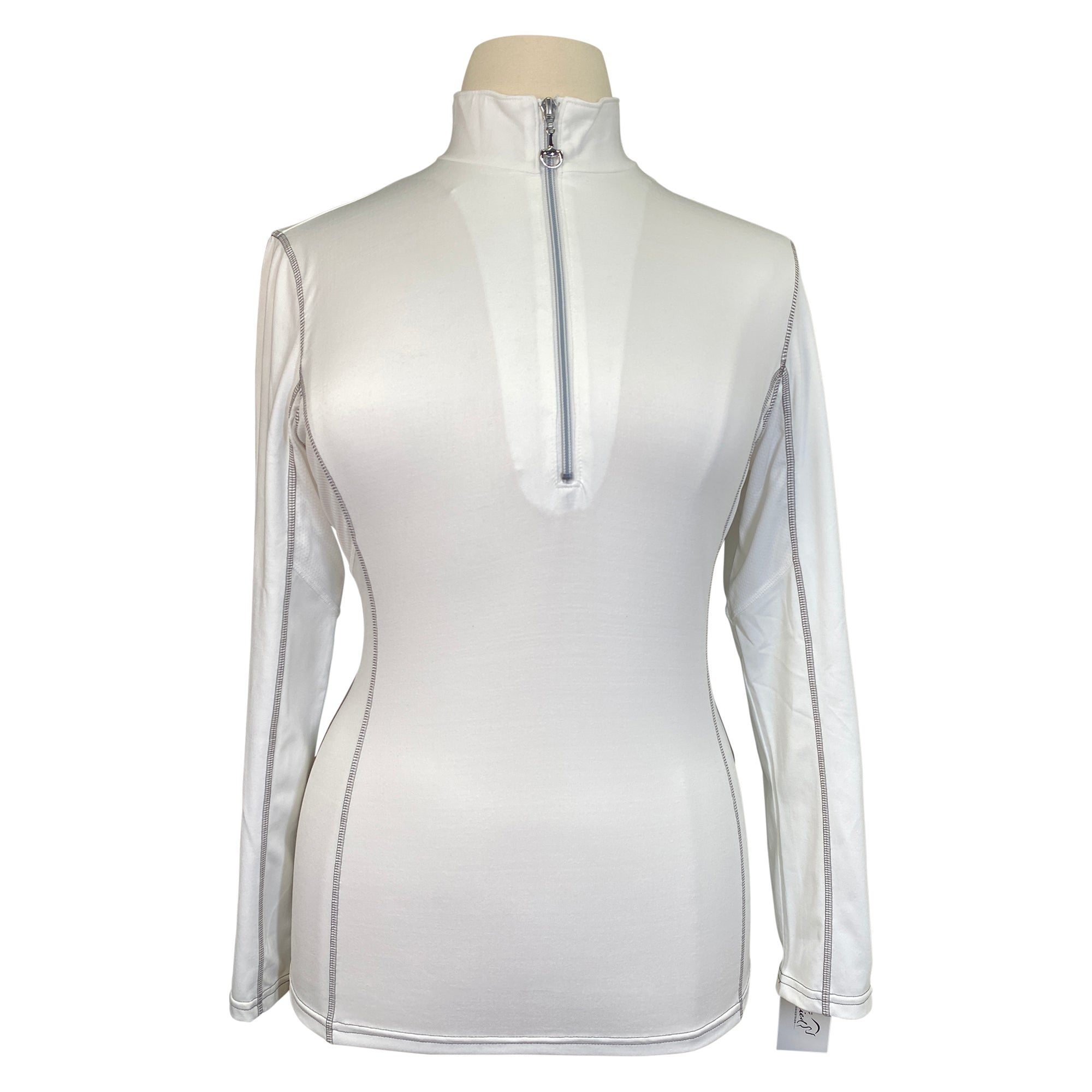 Goode Rider &#39;Ideal&#39; Long Sleeve 1/2 Zip Shirt in White