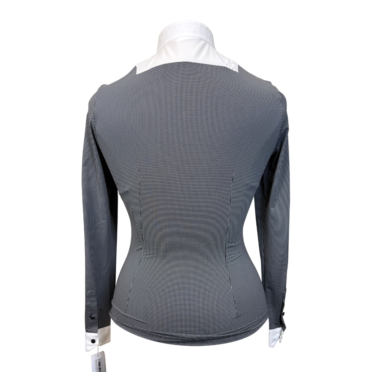 Cavalleria Toscana Bib Tech Show Shirt in Black Microcheck