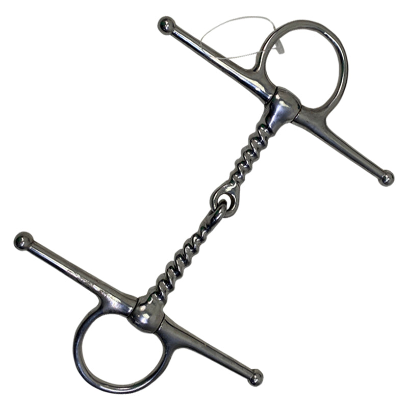 Full Cheek Corkscrew Snaffle Bit in Stainless Steel - 5.5"