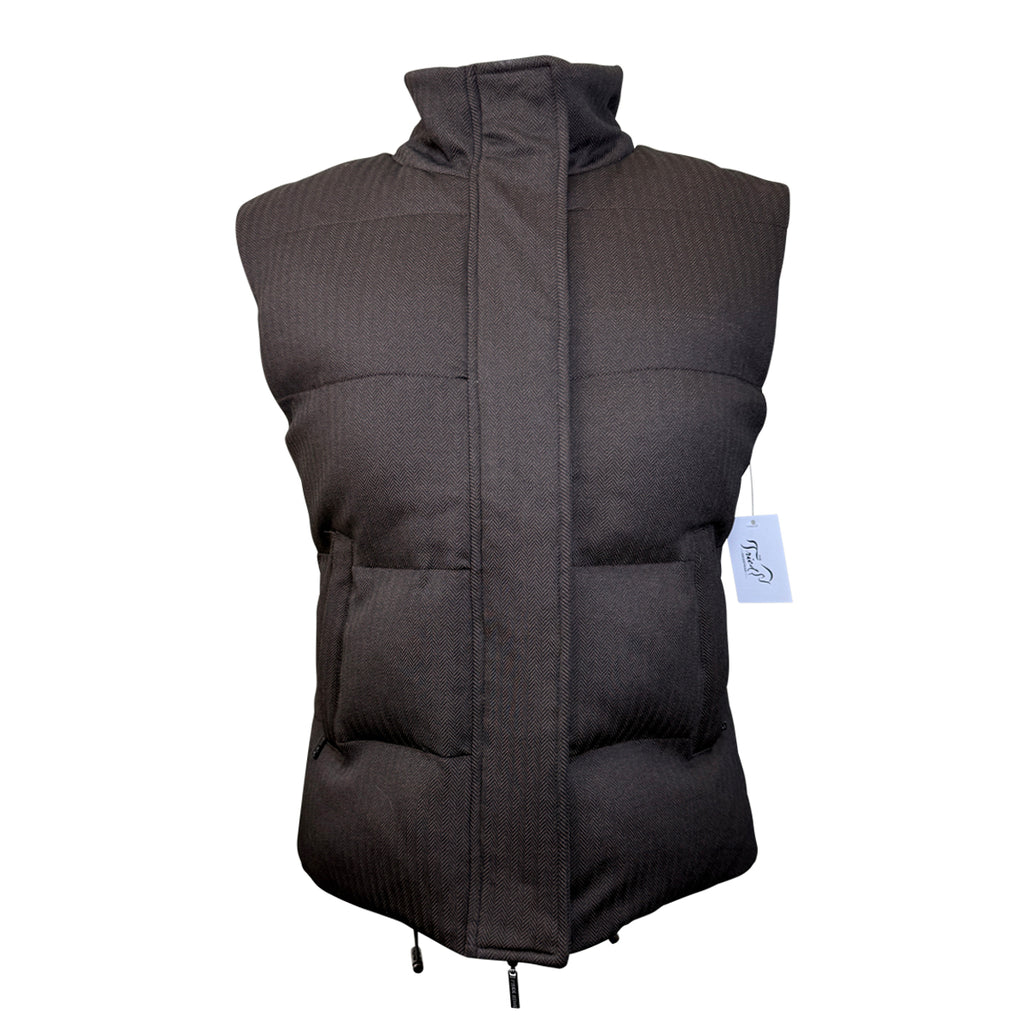 Ashlee Bond x Free Ride Puffer Vest in Brown Tweed - Women's Large