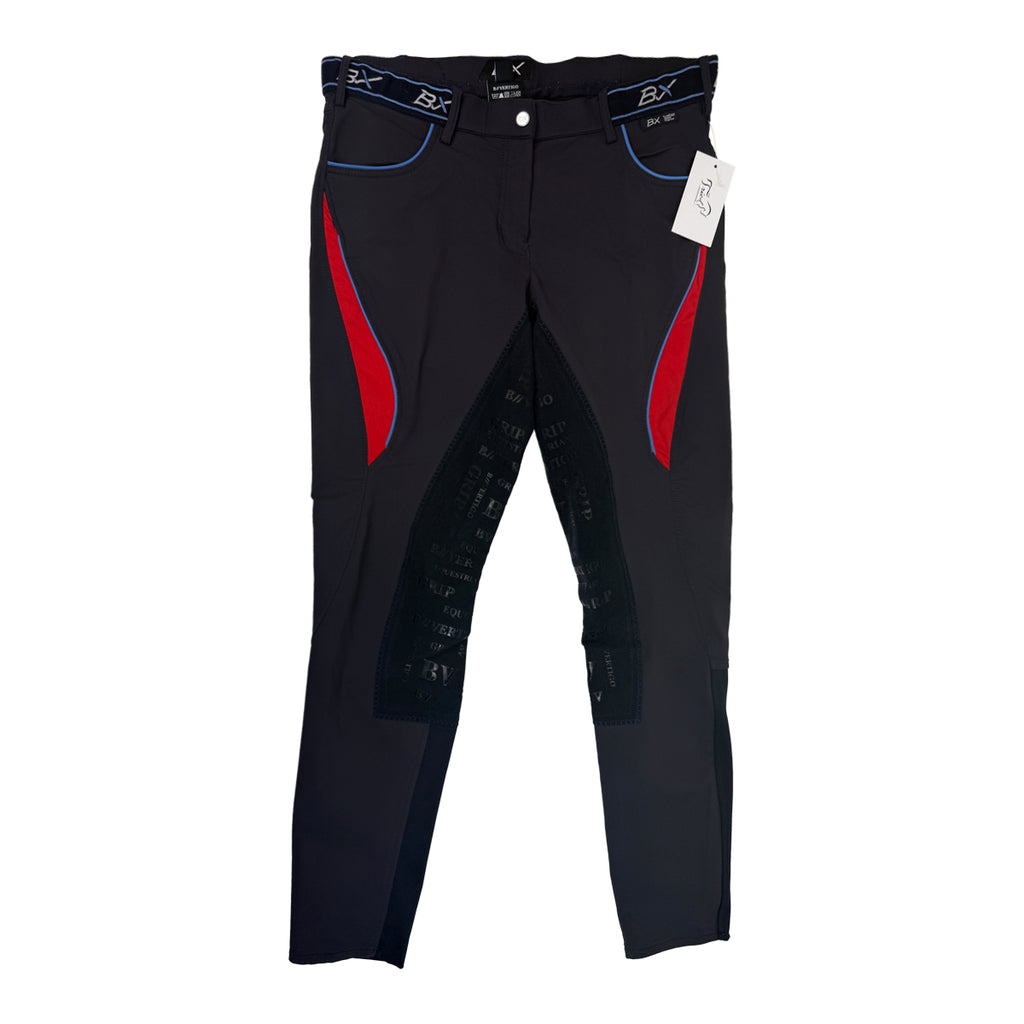 B Vertigo Silicone Breeches in Navy/Red 