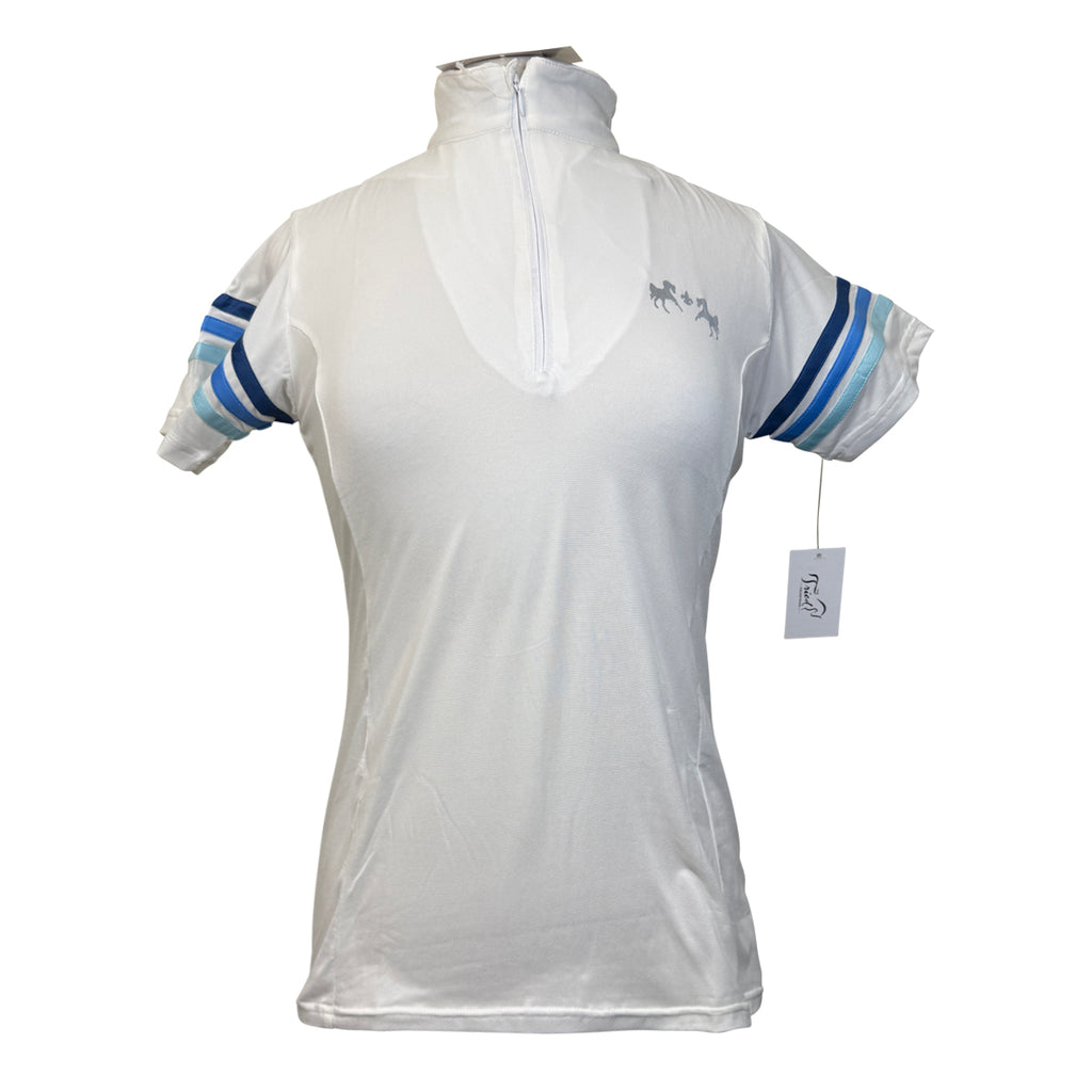 Equine Couture 'Gradient' SS Show Shirt in White/Blue