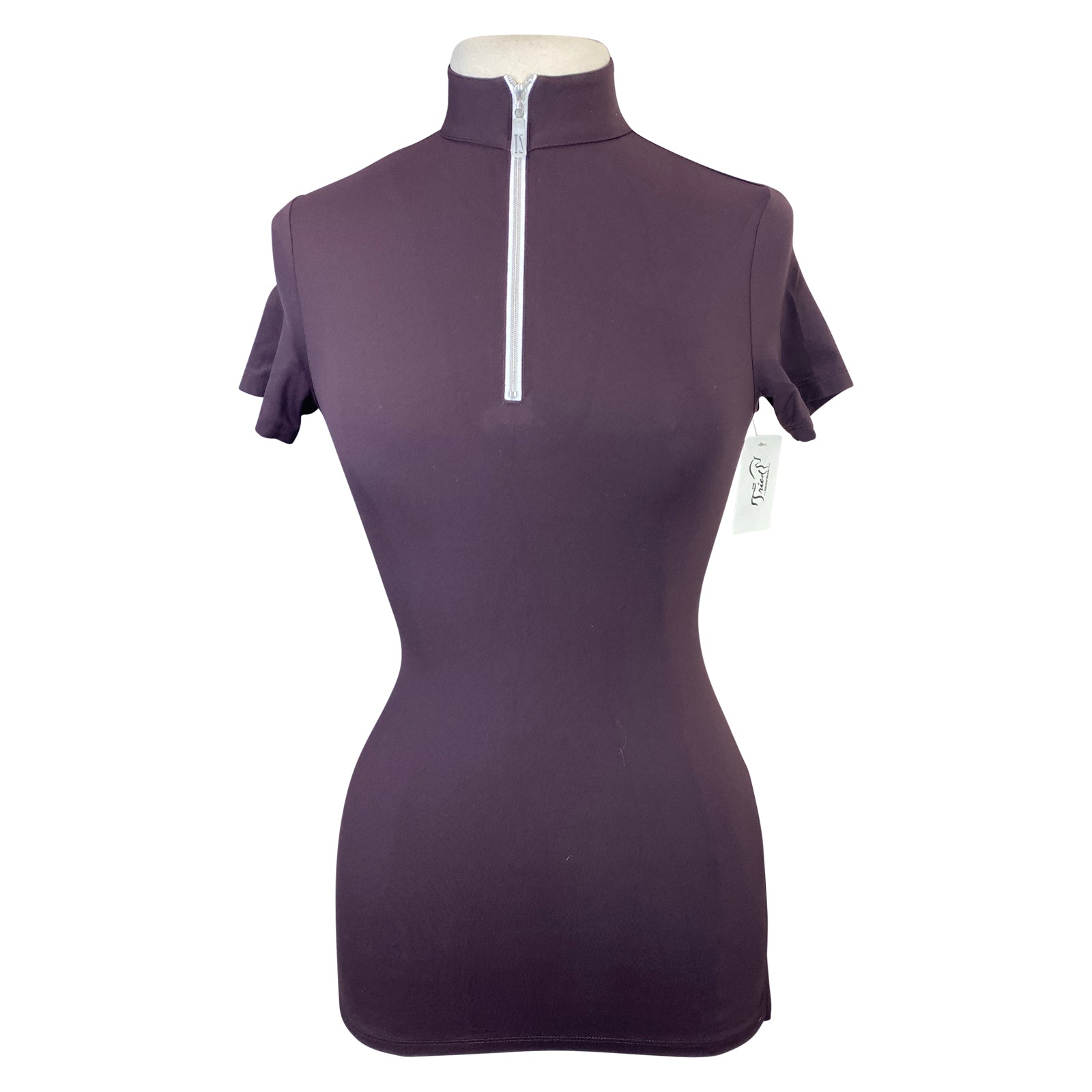Front of Tailored Sportsman 'Ice Fil' Short Sleeve Shirt in Eggplant