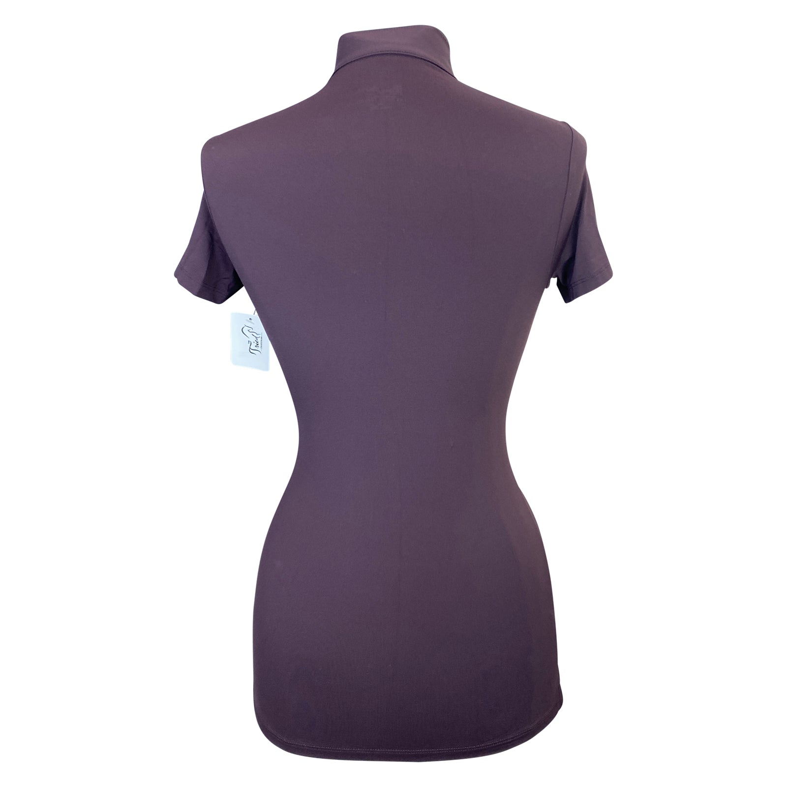 Back of Tailored Sportsman 'Ice Fil' Short Sleeve Shirt in Eggplant