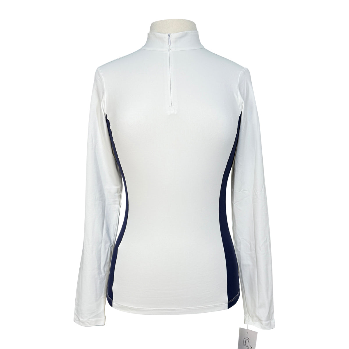 TKEQ &#39;Quinn Lite&#39; Zip Competition Shirt in White/Navy