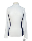 TKEQ 'Quinn Lite' Zip Competition Shirt in White/Navy
