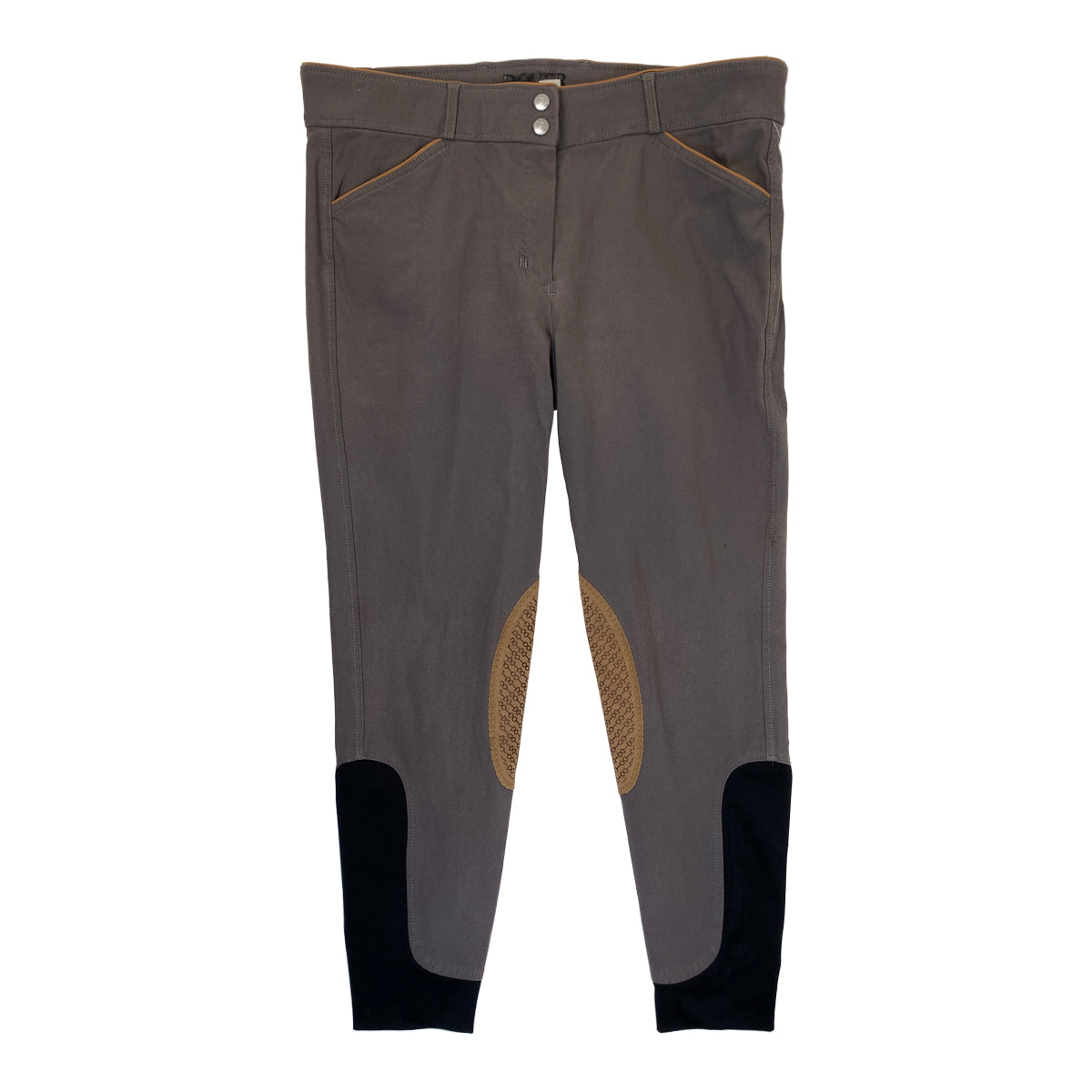 Dover Saddlery &#39;Beverly&#39; Double-Grip Breeches in Grey/Camel