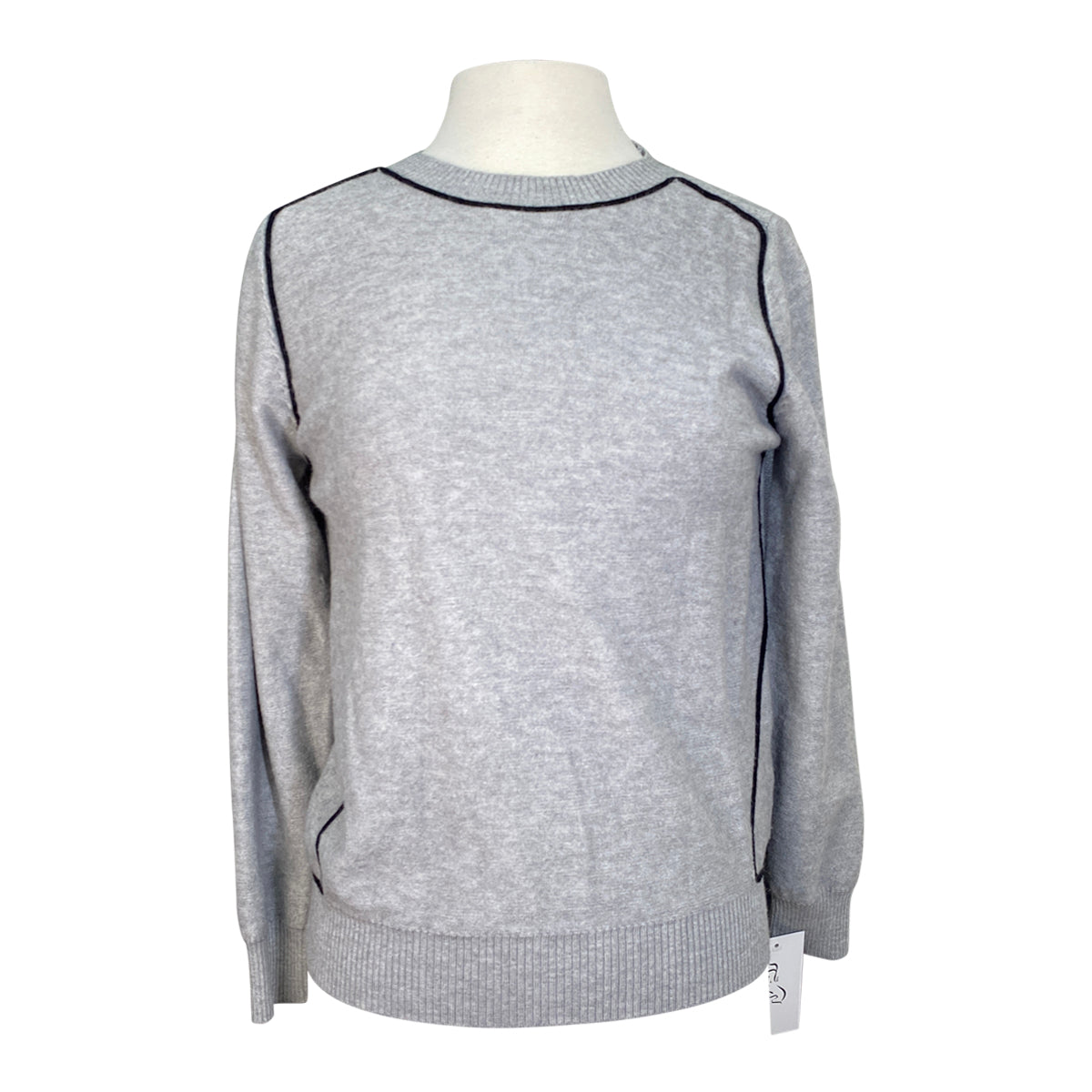 TKEQ Crew Neck Sweater in Grey/Black