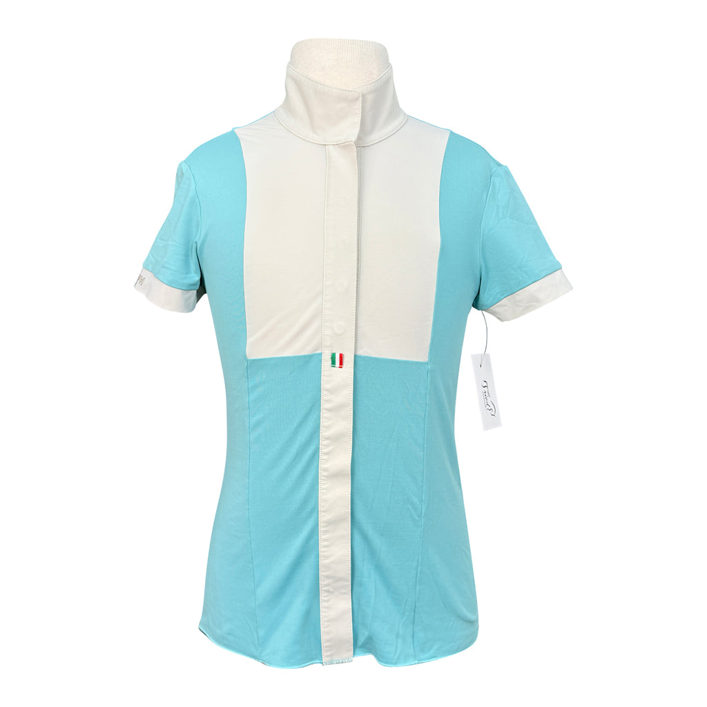 For Horses 'Aria' Technical Show Shirt in Teal/White 
