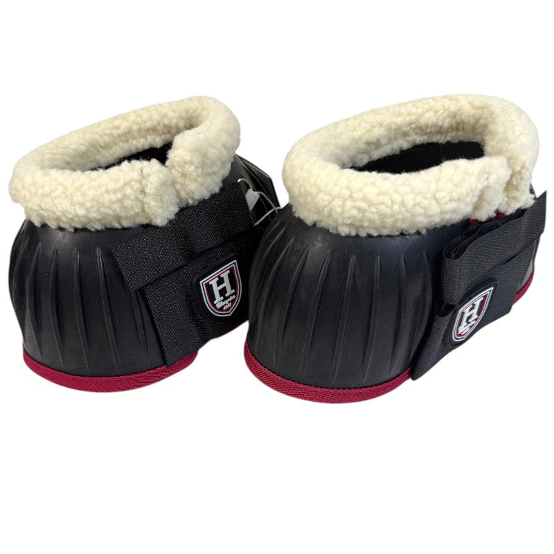 Harrison Howard Fleece Rubber Bell Boots in Black/Red