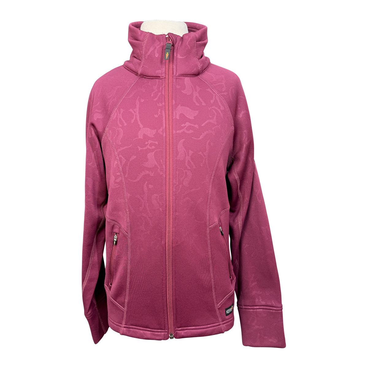 Kerrits Kids &#39;Flex&#39; Fleece Jacket in Fuschia Embossed Horses 