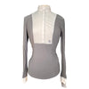 Cavalleria Toscana L/S Perforated Show Shirt w/Sequins in Grey/White