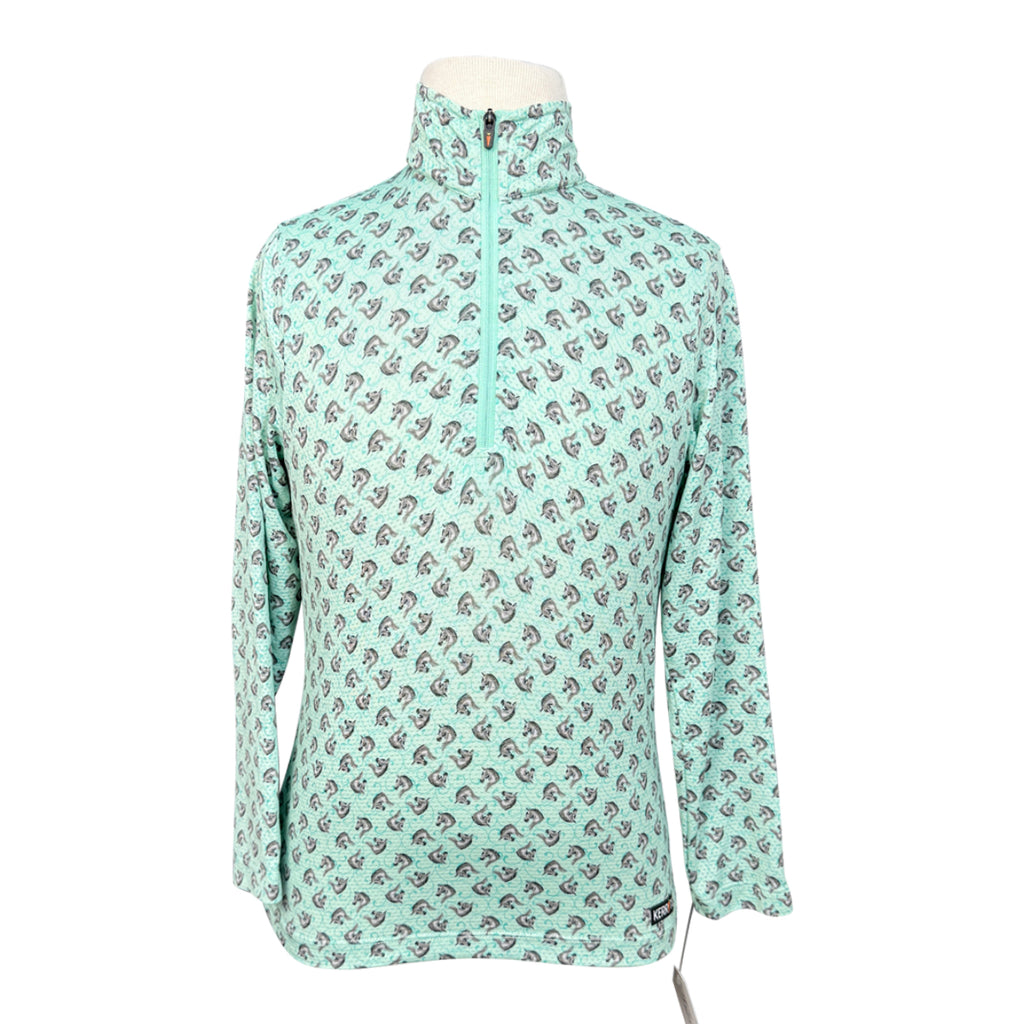 Kerrits Long Sleeve Tech Tee in Teal Horse Heads