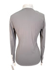 Cavalleria Toscana L/S Perforated Show Shirt w/Sequins in Grey/White