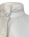 Cavalleria Toscana L/S Perforated Show Shirt w/Sequins in Grey/White