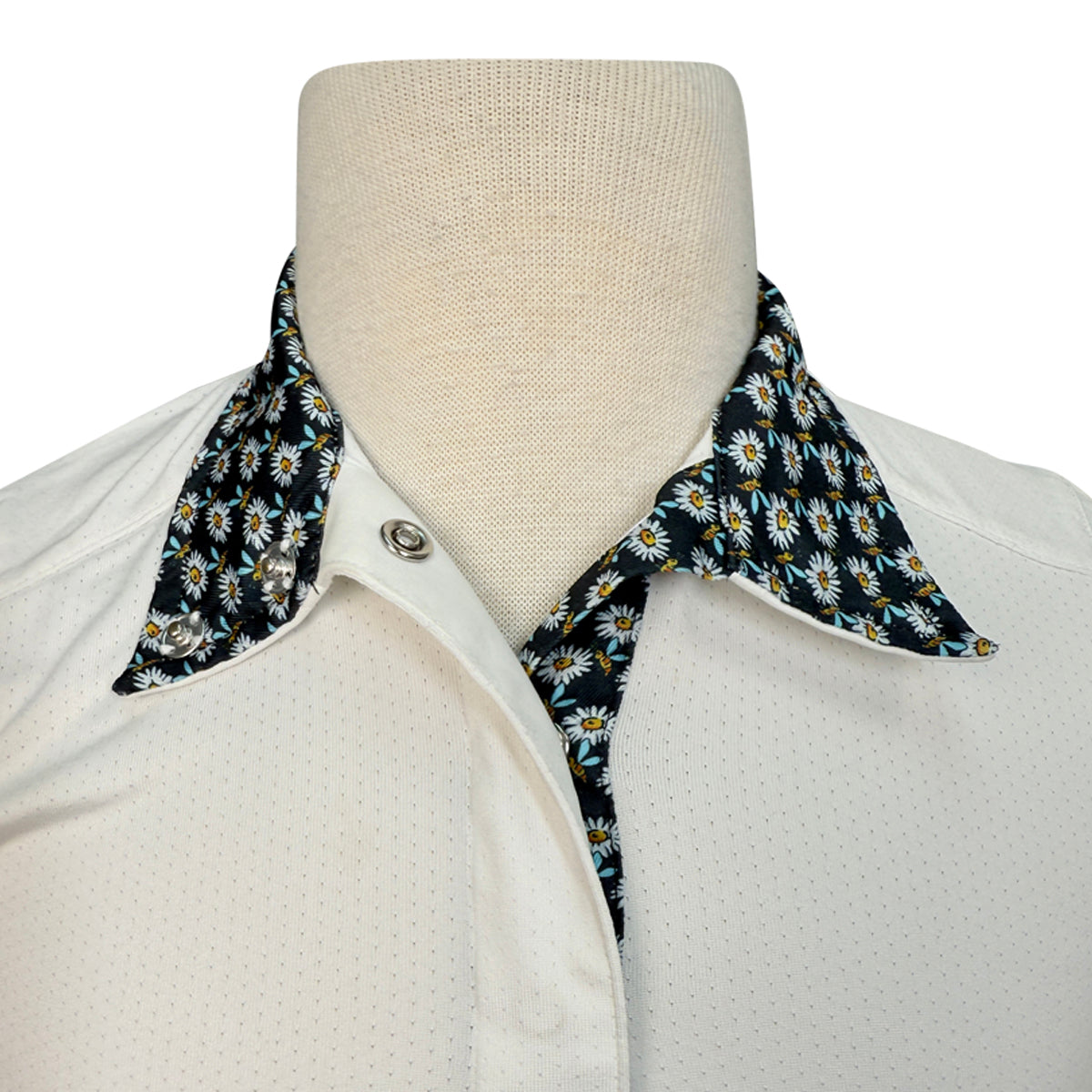 Essex Classics Talent Yarn Show Shirt in White w/ Daisies