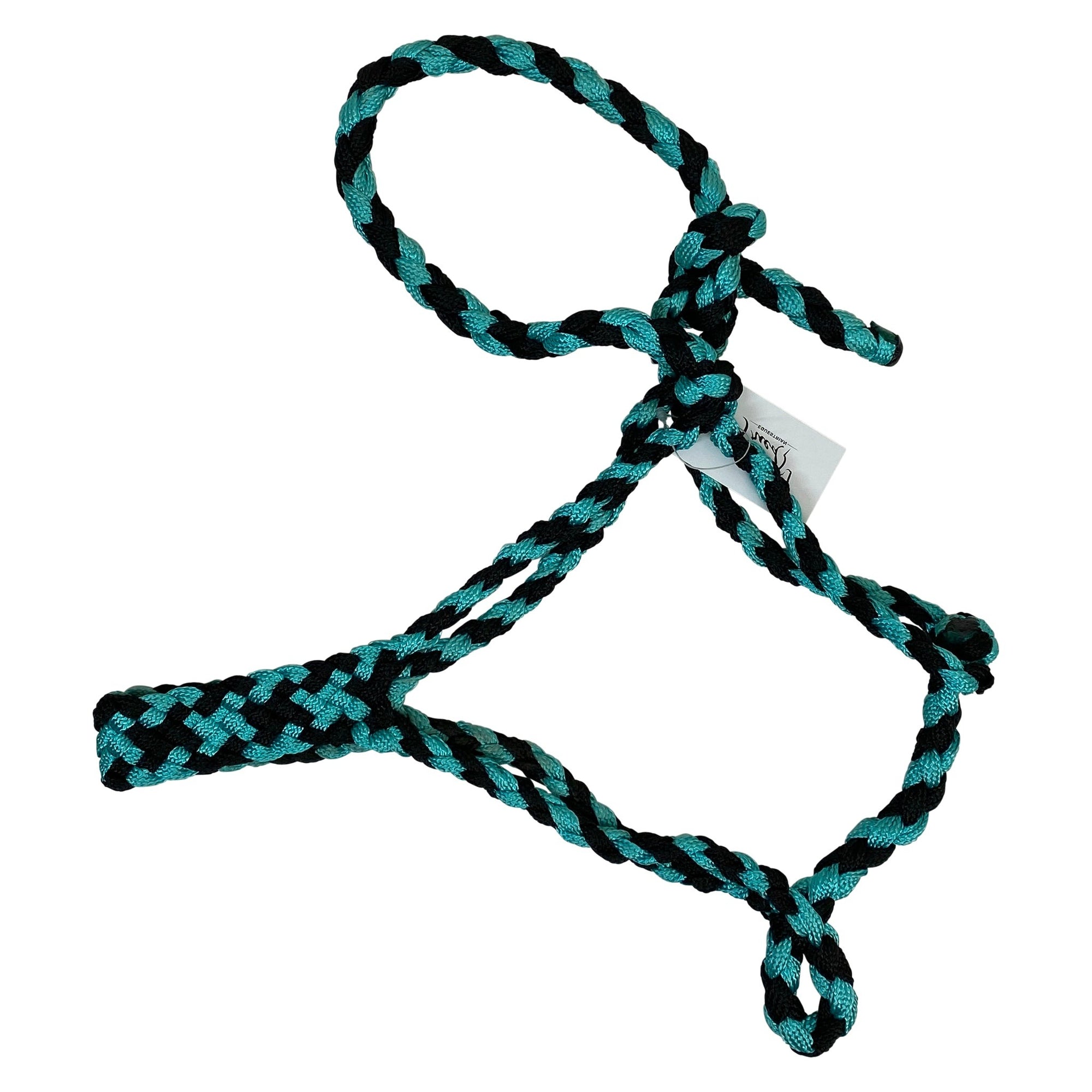 Weaver Braided Rope Halter in Black / Blue