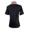 Back of Callidae Short Sleeve Practice Shirt in Black/Red Gingham