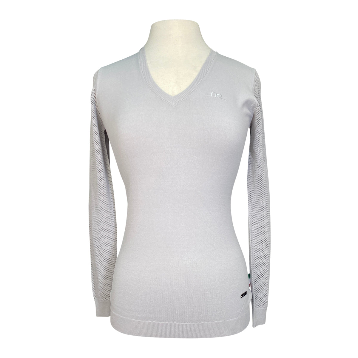AA Platinum Perforated Sweater  in Pearl Grey