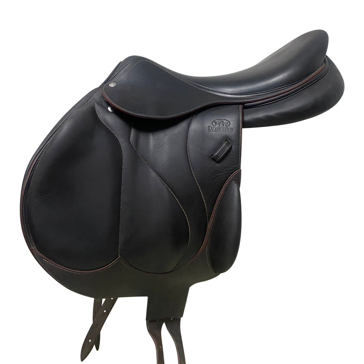 Devoucoux 2019 'Chiberta O' Monoflap Saddle in Chocolate 