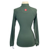 Back of Kastel Shirred Long Sleeve Shirt in Hunter Green - Women's XS