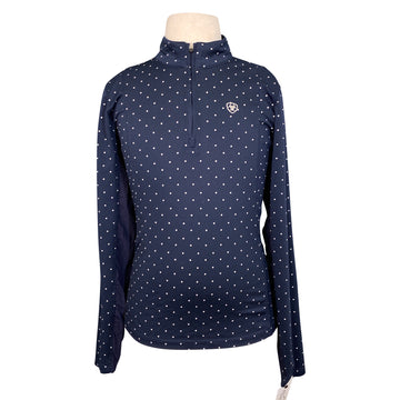 Ariat 'Sunstopper 2.0' Print Baselayer in Navy Polka Dot