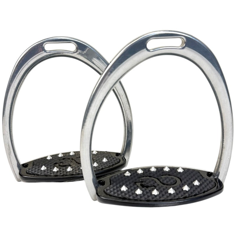 American Equus "E'lan" Stirrups in Chrome/Black - 4.95"