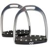 American Equus 'Fillis Slim' Stirrups in Silver/Black - 4.95"