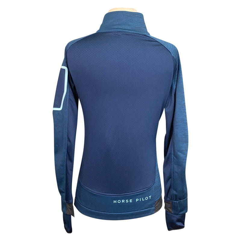 Back of Horse Pilot Hybrid Tempest Sweater in Blue