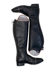DeNiro Custom 'Salentino' Tall Dress Boots in Black/Pink Reptile
