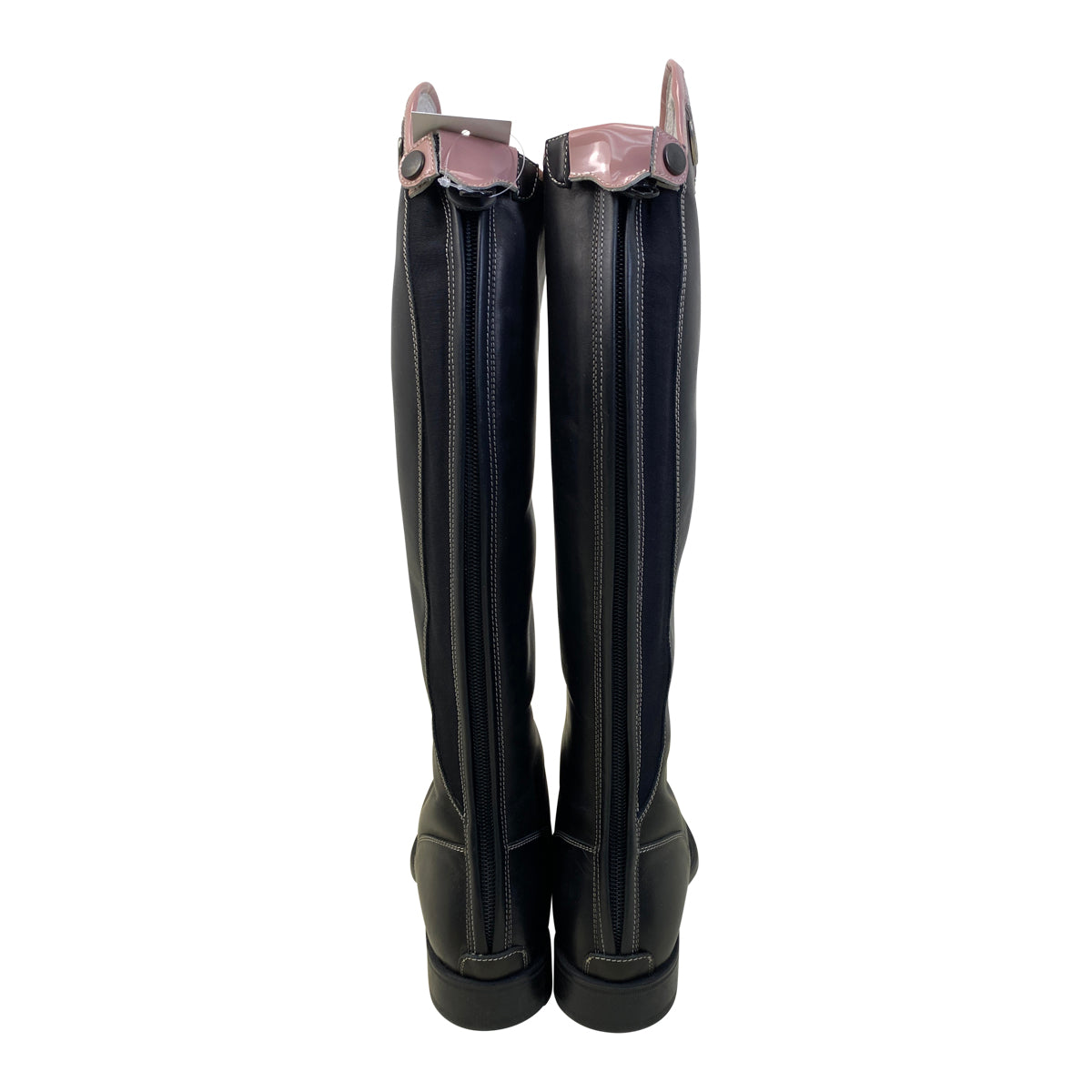 DeNiro Custom 'Salentino' Tall Dress Boots in Black/Pink Reptile