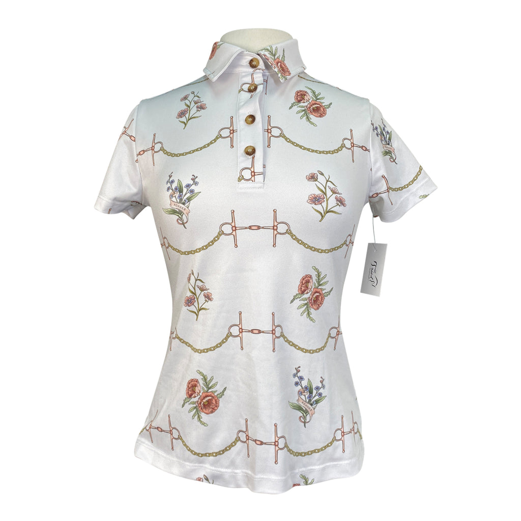 Ronner Short Sleeve Sport Polo in White/Floral Bits