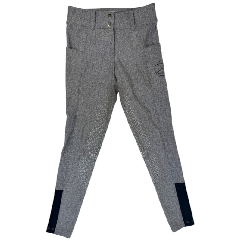 Free Ride Equestrian Full Seat Breeches in Grey Tweed - Women's XS