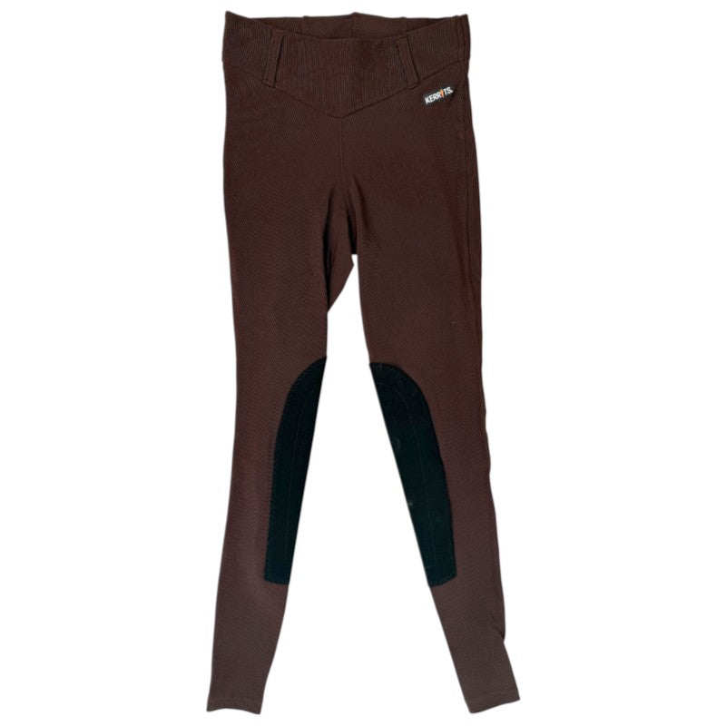 Kerrits Microcord Knee Patch Tights in Hot Chocolate