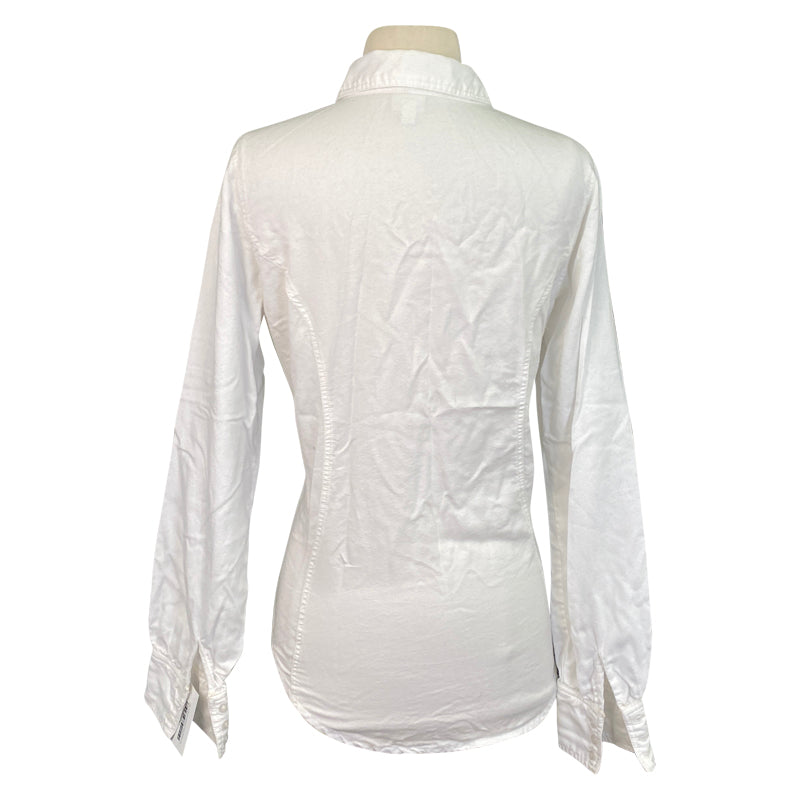 Back of EQL by Kerrits Smocked Yoke Button Up Shirt in White