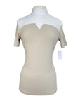 Animo Ladies Short Sleeve Competition Shirt in Beige/White