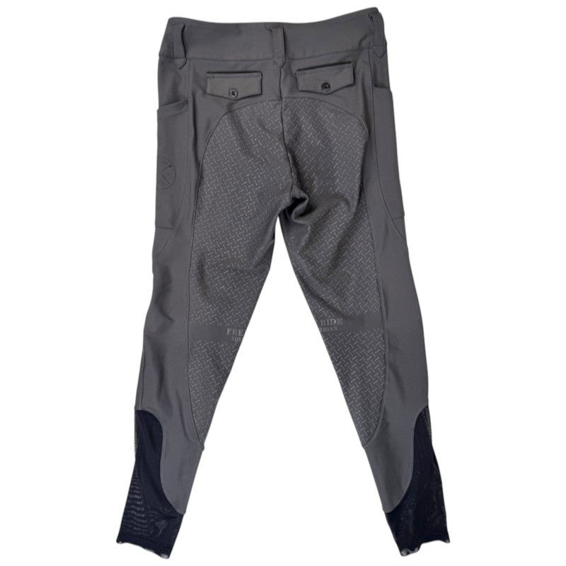 Free Ride Equestrian 'Lux' Full Seat Breeches in Steel