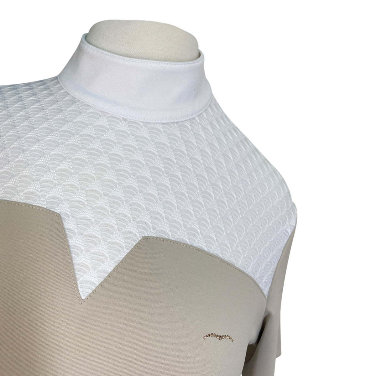 Animo Ladies Short Sleeve Competition Shirt in Beige/White