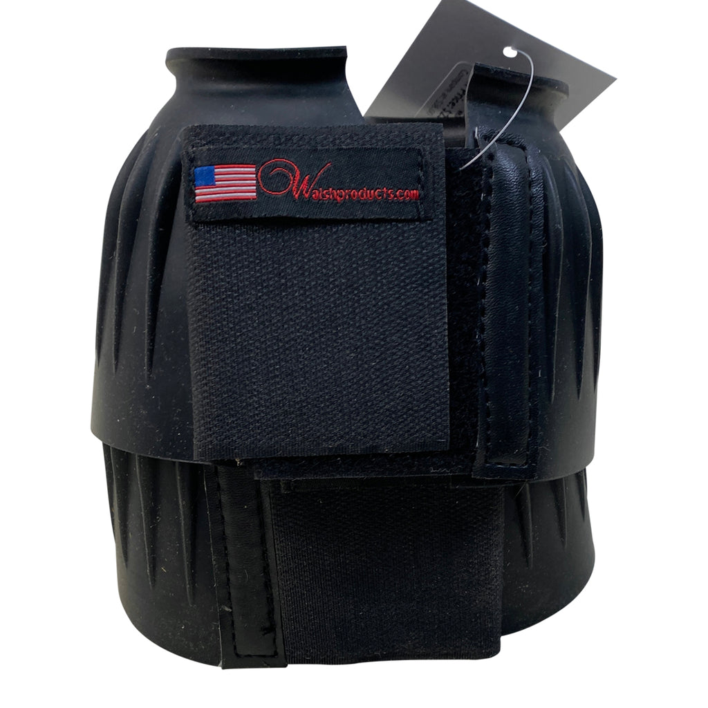 Walsh Rubber Ribbed Bell Boots w/Velcro in Black - Small