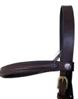 HKM Mexican Style Padded Grackle Noseband in Brown/Gold Hardware 